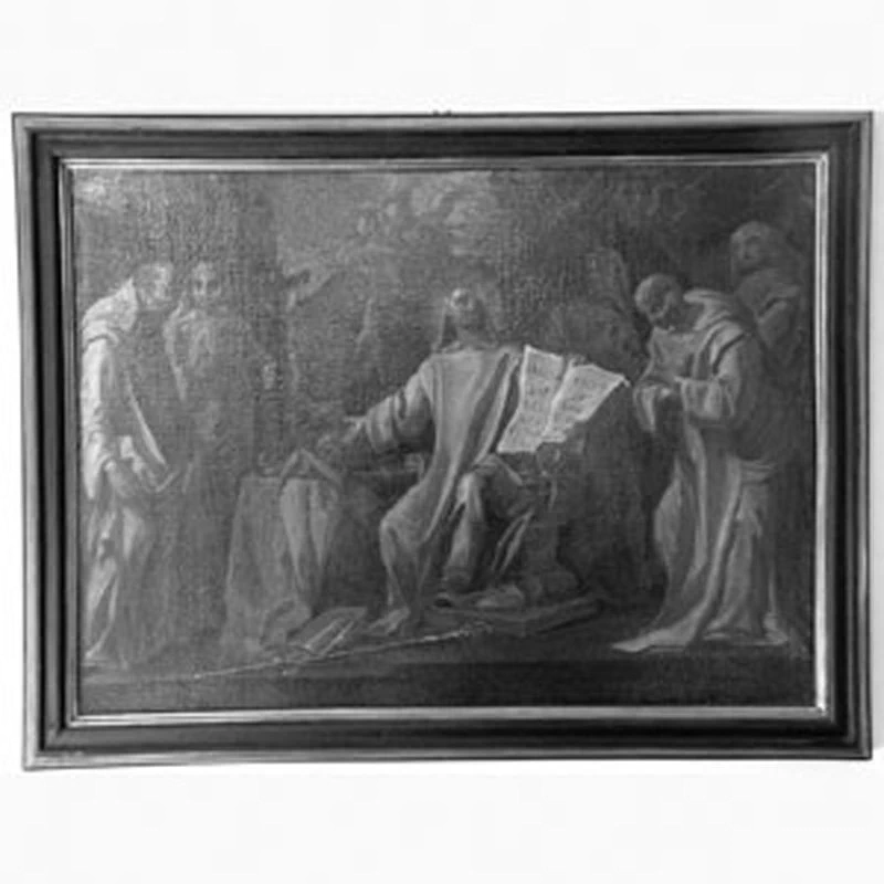 San Bruno consegna la regola ai monaci certosini - Certosa di San Martino